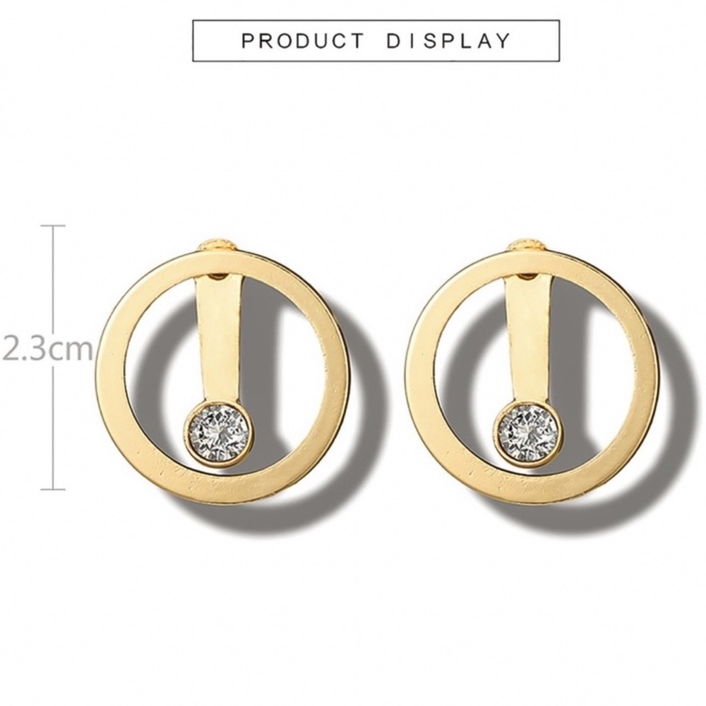 2/$20! Gold Circles w/Floating CZ Earring Jackets - Picture 7 of 9